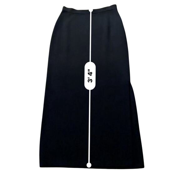 St. John Basics Straight Maxi Skirt Side Slit Pencil Size 10 Black Santana Knit - Picture 6 of 6